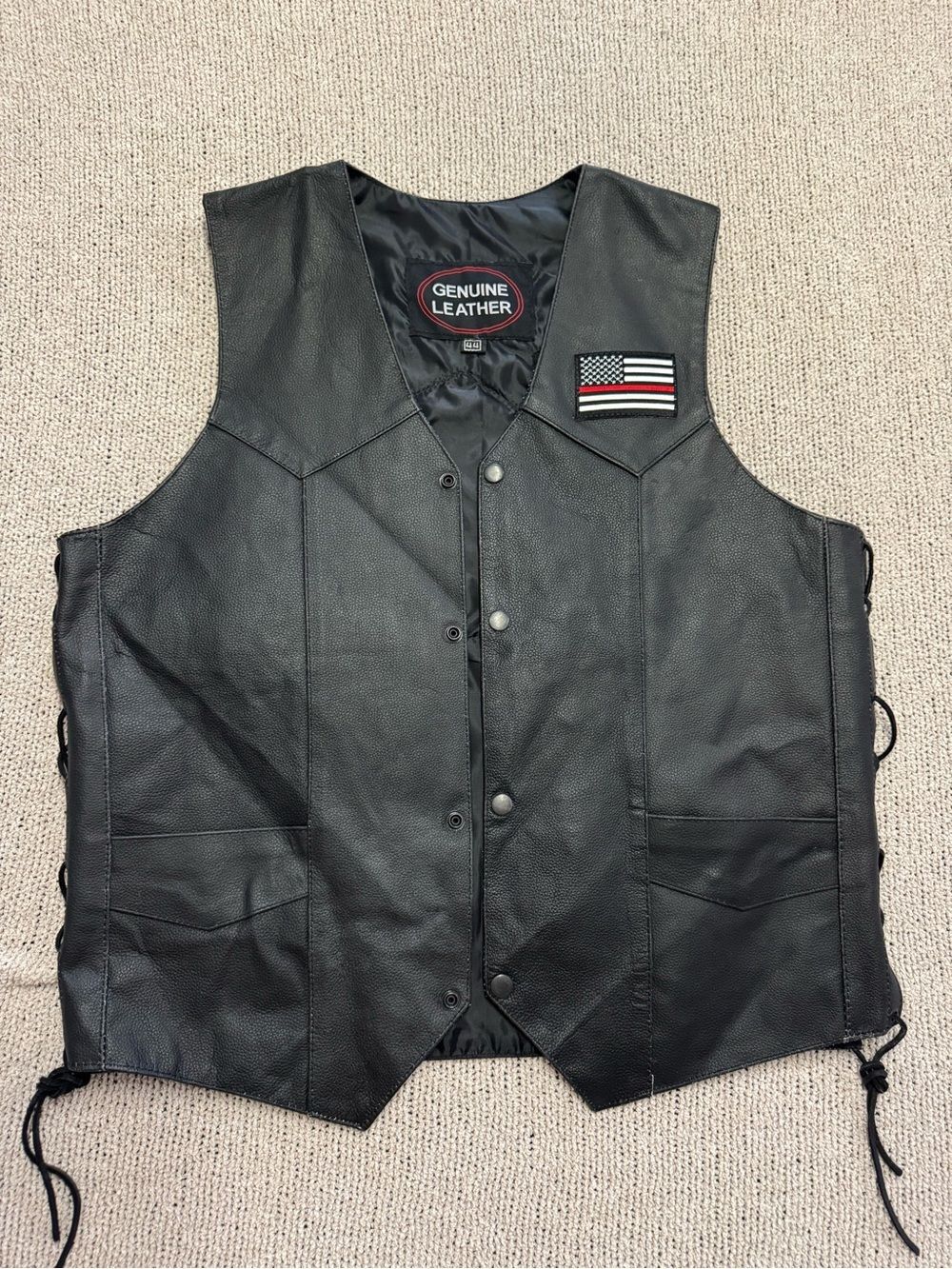 Black Firefighter Men’s Biker Vest